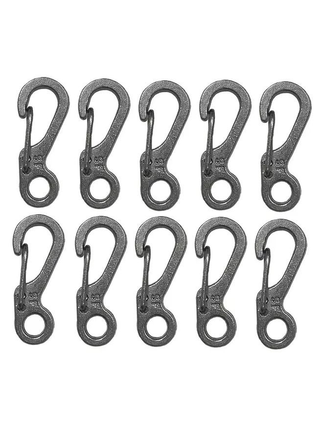 10pcs Gray Heavy Duty Mini Clips Secure Locking Spring Snap Hooks for Keychain Backpack Camping - Image 1