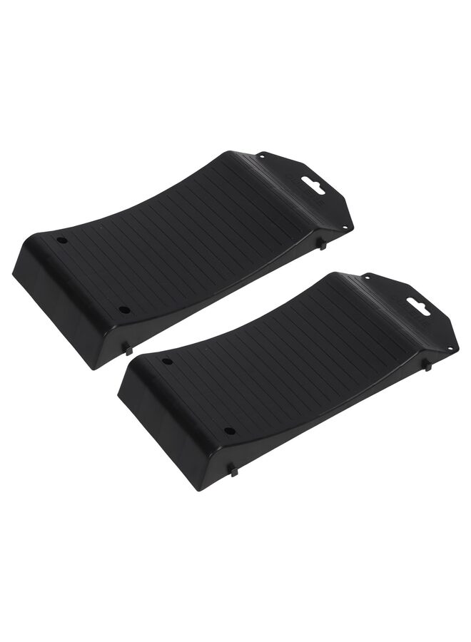 منحدرات حماية الإطارات من قطعتين للمركبات التي يصل وزنها إلى 10 أطنان، تصميم مانع للانزلاق لإطارات السيارات والشاحنات والسيارات الرياضية متعددة الاستخدامات والمقطورات والعربات المتنقلة، لمنع ثقب الإطارات (18PL) - Image 1