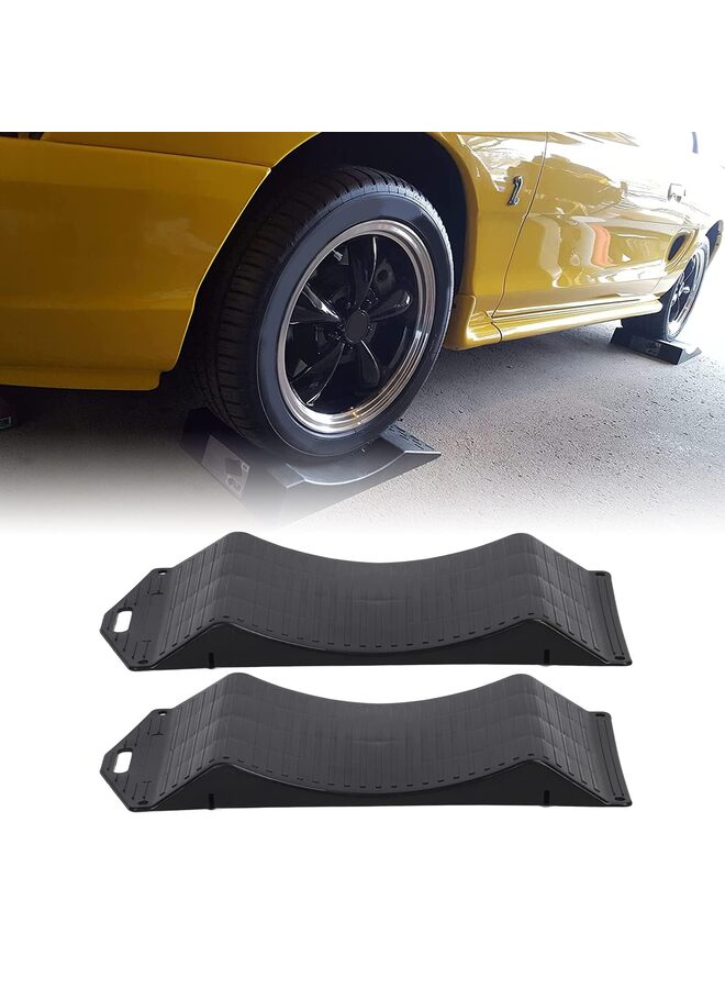 منحدرات حماية الإطارات من قطعتين للمركبات التي يصل وزنها إلى 10 أطنان، تصميم مانع للانزلاق لإطارات السيارات والشاحنات والسيارات الرياضية متعددة الاستخدامات والمقطورات والعربات المتنقلة، لمنع ثقب الإطارات (18PL) - Image 3