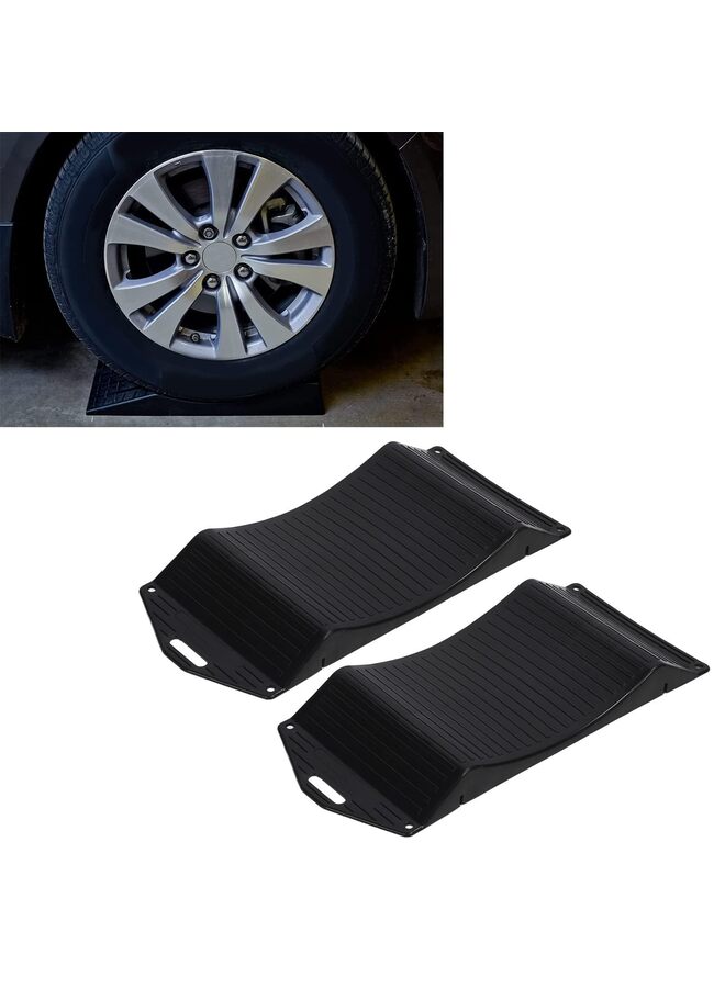 منحدرات حماية الإطارات من قطعتين للمركبات التي يصل وزنها إلى 10 أطنان، تصميم مانع للانزلاق لإطارات السيارات والشاحنات والسيارات الرياضية متعددة الاستخدامات والمقطورات والعربات المتنقلة، لمنع ثقب الإطارات (18PL) - Image 4