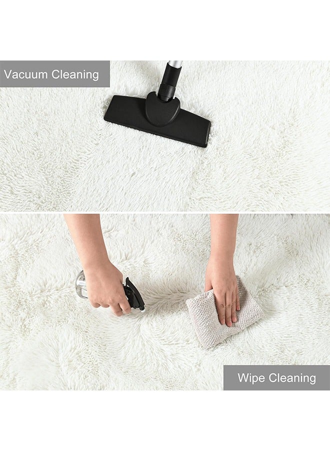 JCB CHIC Fluffy Runner Rugs for Bedroom Living Room Soft Shag Rug 60x90cm , Beige Plush Carpet Non Slip for Nursery Dorm, Fuzzy Bedside Rug for Kids Boys Room Home Decor - Image 4