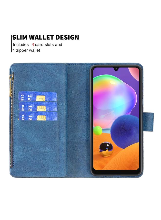 S-TOP Case For Samsung Galaxy A31 Flying Butterfly Embossing Pattern Zipper Horizontal Flip Leather Case with Holder & Card Slots & Wallet - Image 4