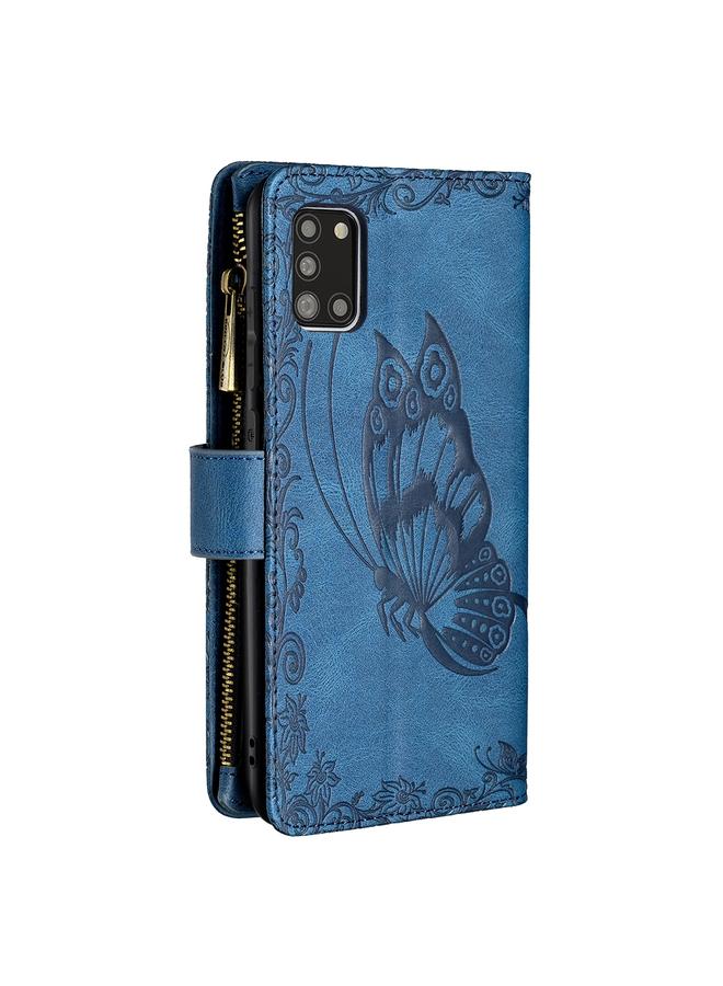 S-TOP Case For Samsung Galaxy A31 Flying Butterfly Embossing Pattern Zipper Horizontal Flip Leather Case with Holder & Card Slots & Wallet - Image 3
