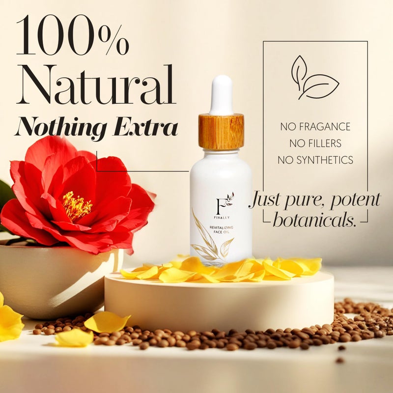 Finally 100% Organic Tsubaki Face Oil & Under-Eye Serum. Jojoba, Calendula, & Rice Bran - Hydrating & Brightening for Glowing Skin, Dark Spots & Even Skin Tone, Moisturizing Anti Aging Serum by Finally - Image 2