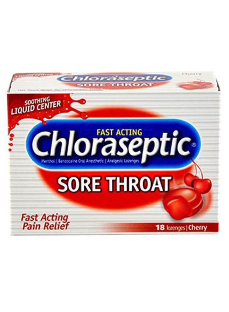 Chloraseptic Sore Throat Lozenges Cherry18's - Image 1