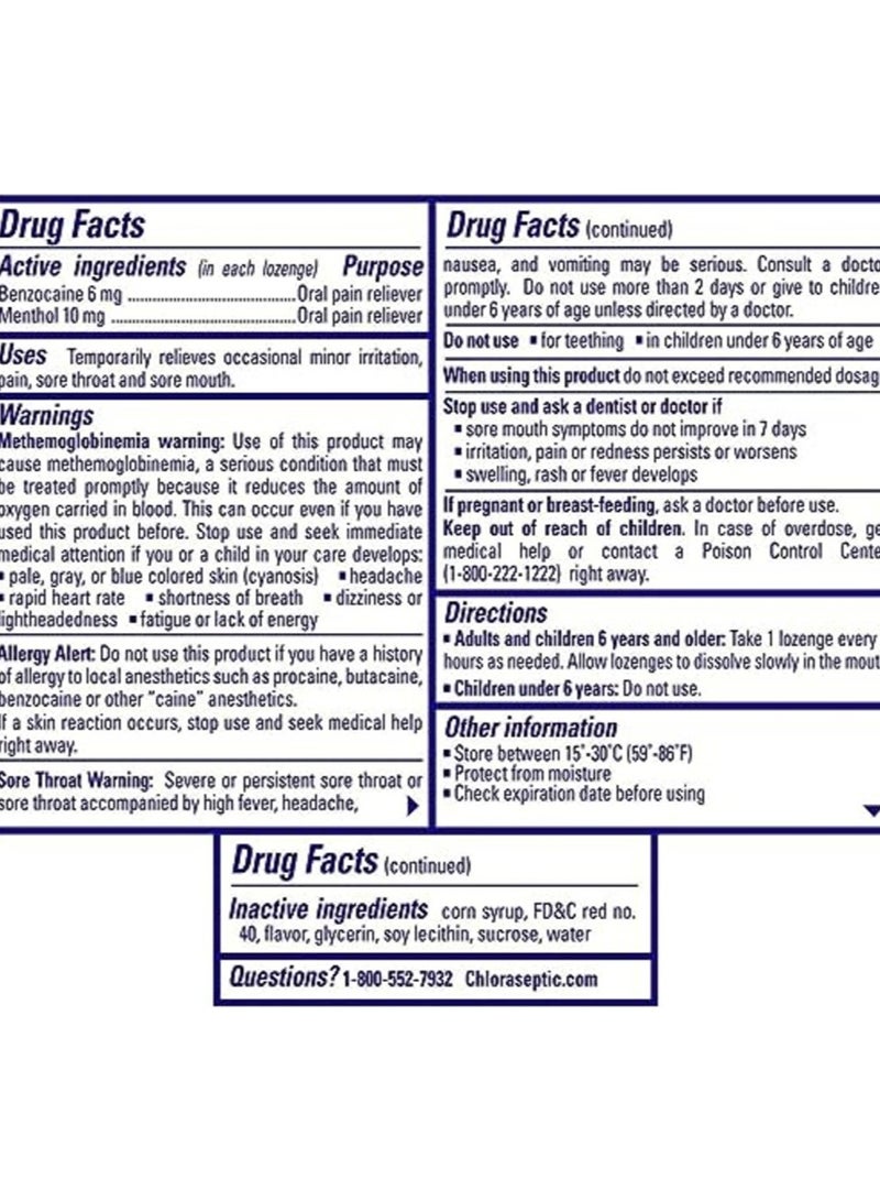 Chloraseptic Sore Throat Lozenges Cherry18's - Image 4