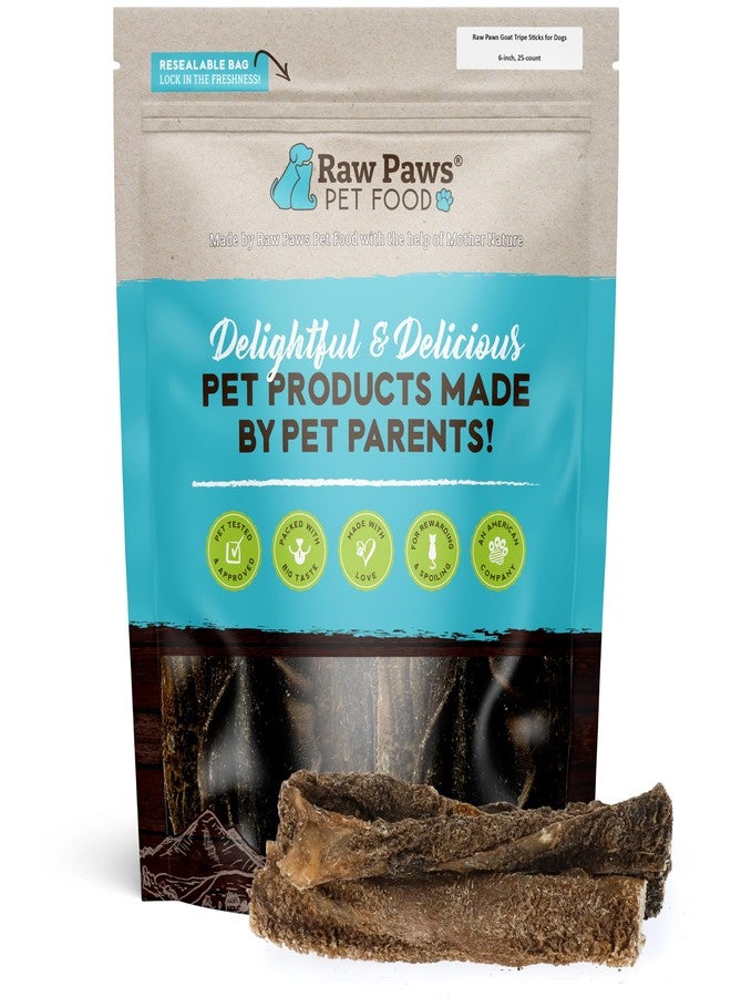 Raw Paws Green Goat Tripe Sticks for Dogs (25-Count) - Single Ingredient, Grass-Fed & Free Range - Crunchy Goat Dog Treats - Green Tripe for Dogs - Image 1