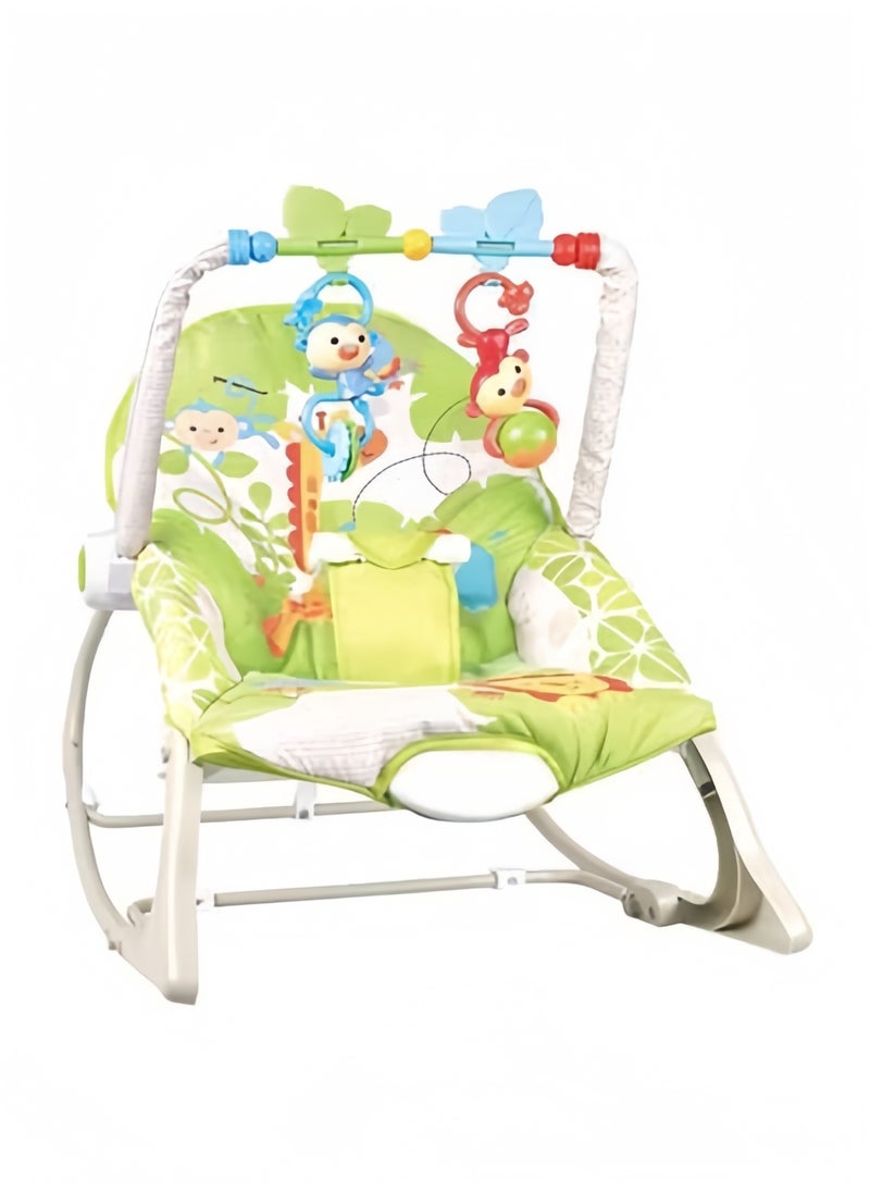 Halamodo Baby Bouncer Rocker – Soothing Infant Seat with Hanging Toys, Vibration, and Music, for Newborns to Toddlers, Safety Harness Included - Image 1