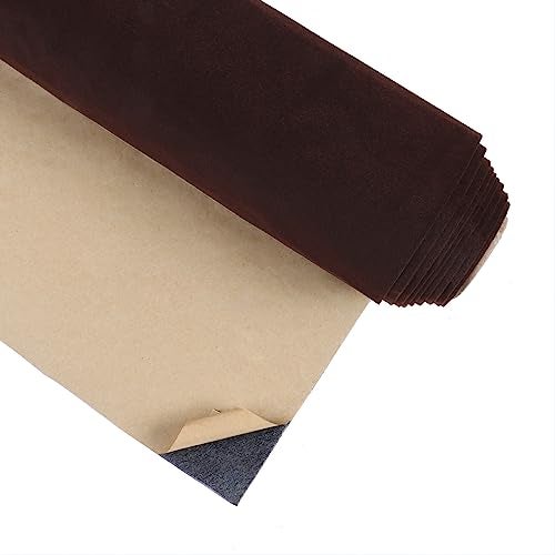 CRE8TIVE Colored Self Adhesive Velvet Flocking Liner for Jewelry Drawer Liner 12"x80" Brown Velvet Wallpaper Peel and Stick Fabric Felt Liner Brown Contact Paper for Box Lining Art Crafts Home Decor - Image 1