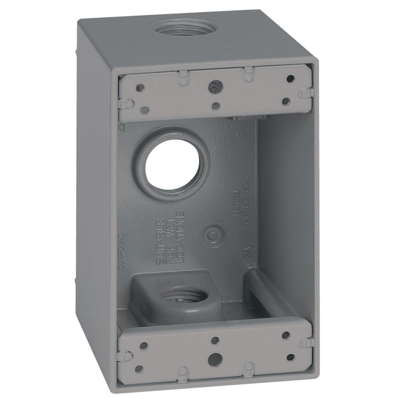 Sigma Electric Gray Sigma Engineered Solutions Weatherproof 14255 12Inch 3 Hole 1Gang Deep Box Size