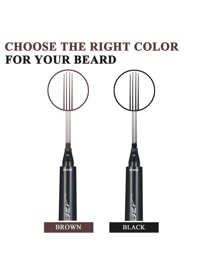 MUFUN 2Pcs Beard Pencil Filler For Men Sweat Proof Water Resistance Long Lasting & Natural Finish Barber Pencil Enhance Facial Hair Mustache Repair Shape(Black) - Image 4