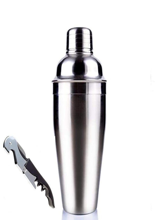 Devanjana™ Cocktail Mocktail Mojito Margarita Shaker 500 ml with Cork Opener Upgraded Heavy Duty Wine Opener with Foil Cutter and Bottle Opener for Restaurant Bar Set 2 Pieces - Image 1