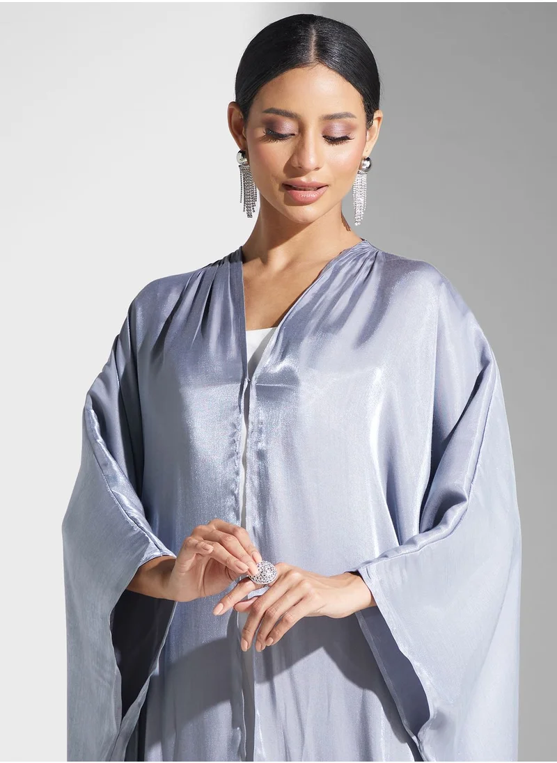 Khizana Shimmer Open Front Abaya
