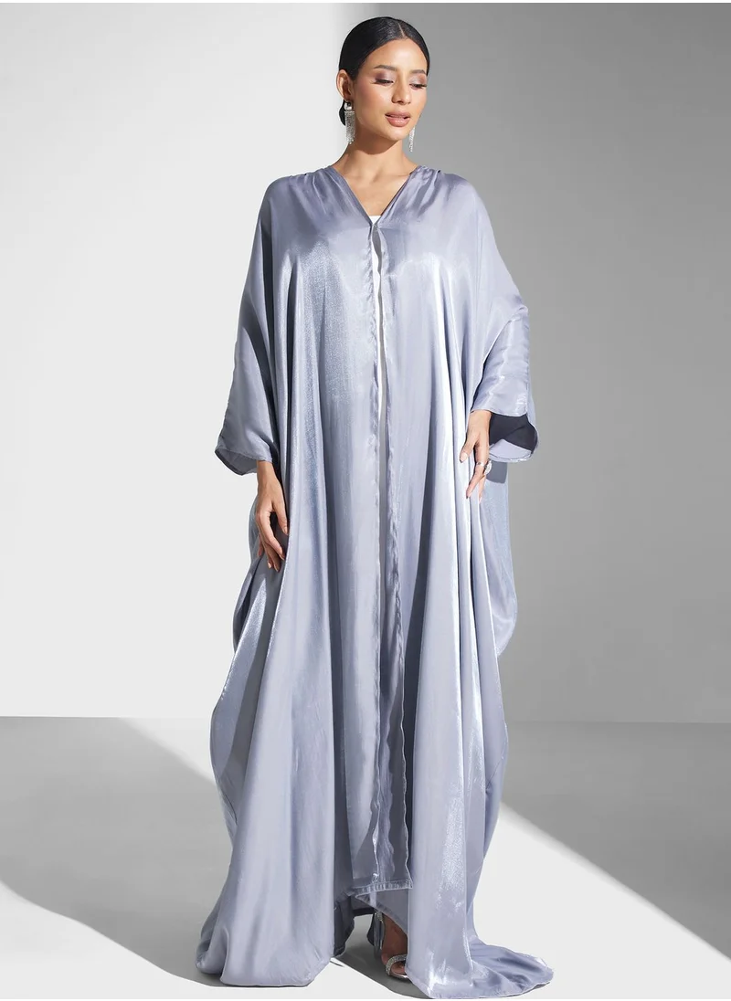 Khizana Shimmer Open Front Abaya