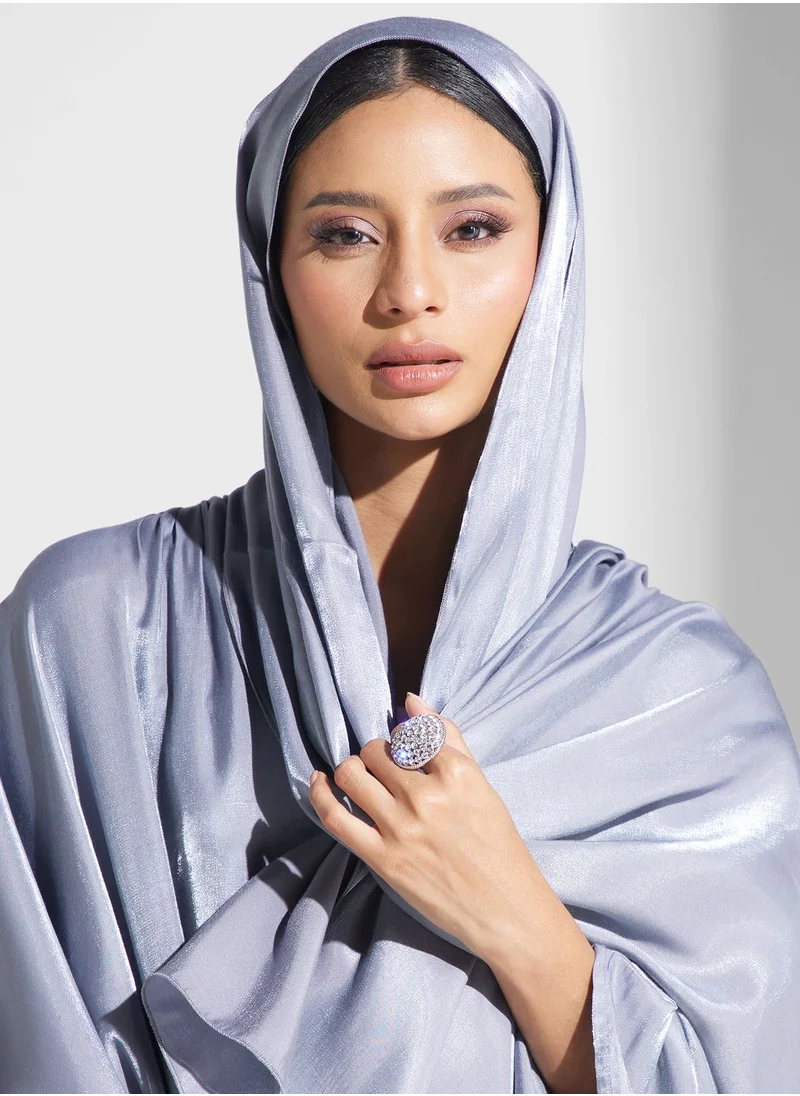 Khizana Shimmer Open Front Abaya