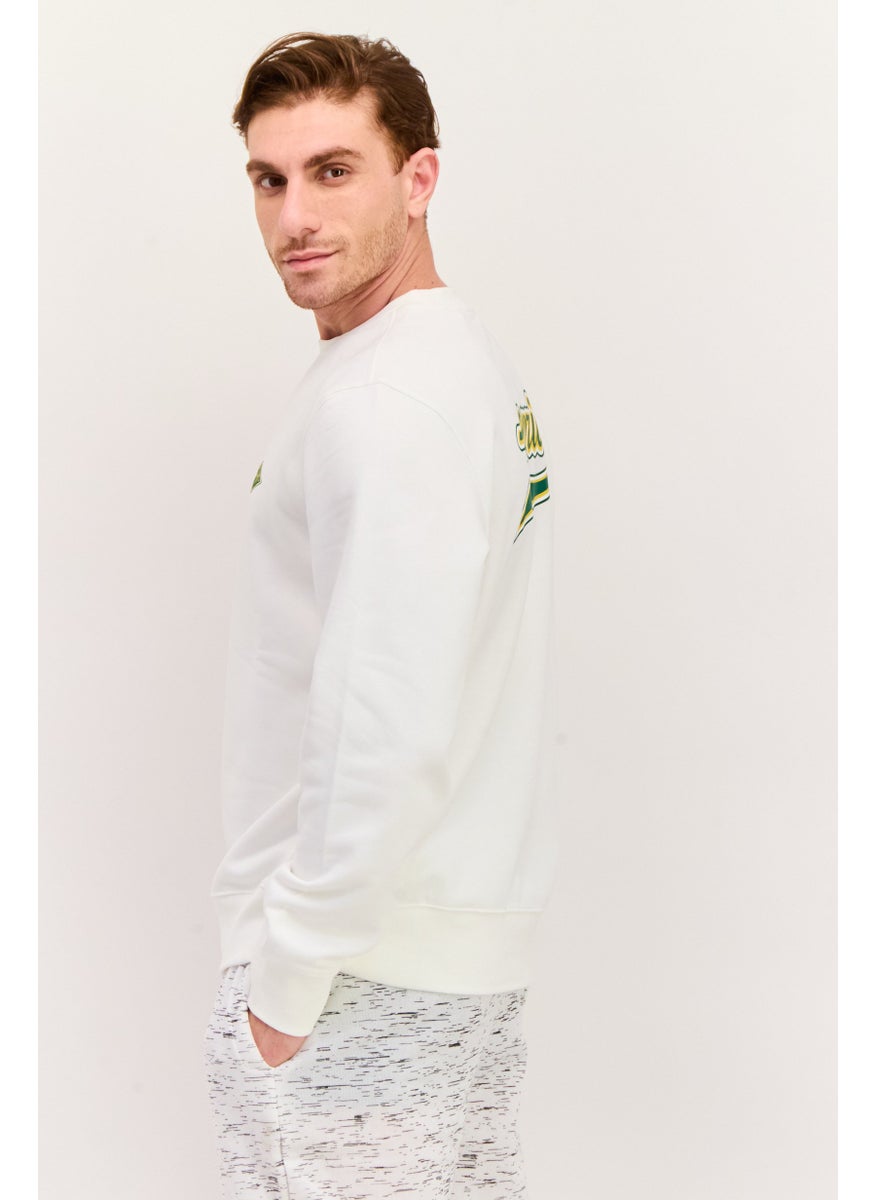 ESPRIT - Men Crew Neck Brand Logo Long Sleeves Sweatshirt, White - Image 1