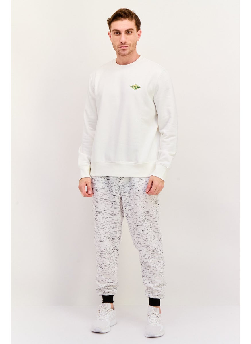 ESPRIT - Men Crew Neck Brand Logo Long Sleeves Sweatshirt, White - Image 1