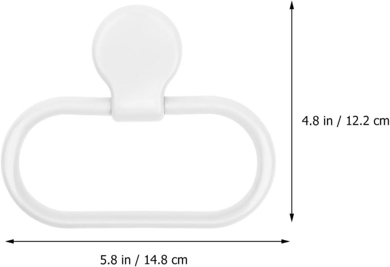 Storage transit efficiency build GLEAVI 2Pcs Adhesive Towel Ring Bathroom Wall Mounted Hand Towel Holder White No Drilling Bathroom Hanger Kitchen Rack Global light sturdy raw material - Image 2