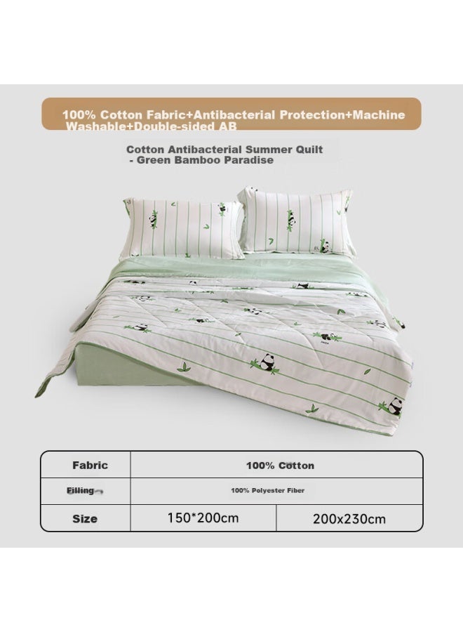Mlily Summer Cool Cotton 100% Cotton Air Conditioning Quilt Summer Pure Cotton Summer Cool Quilt Machine Washable Fiber Quilt Qingzhu Paradise
