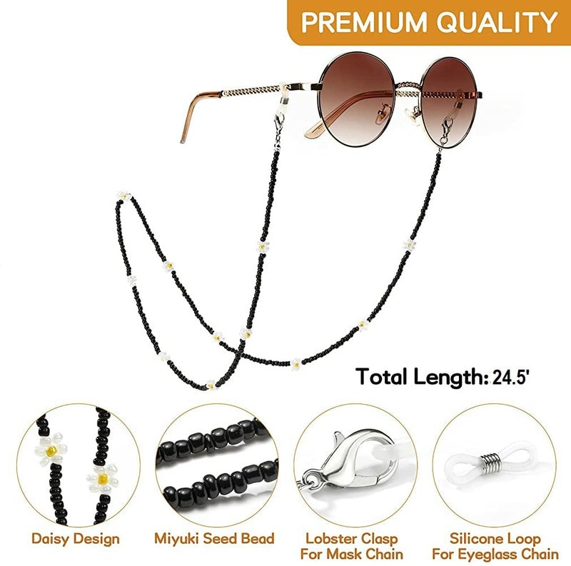KHOLAD Mask Lanyard Eyeglasses Chain Healing Crystal Beaded Sunglasses Chains with Pearl for Women - Image 4
