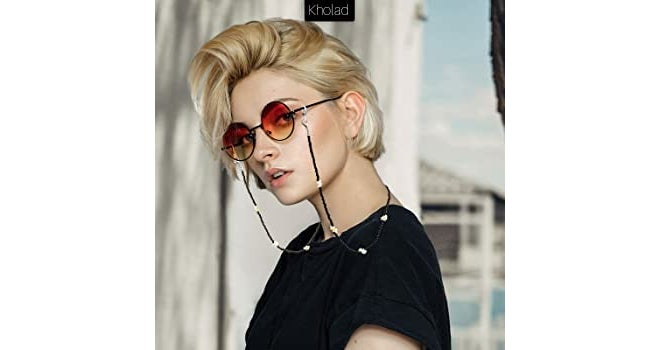 KHOLAD Mask Lanyard Eyeglasses Chain Healing Crystal Beaded Sunglasses Chains with Pearl for Women - Image 2