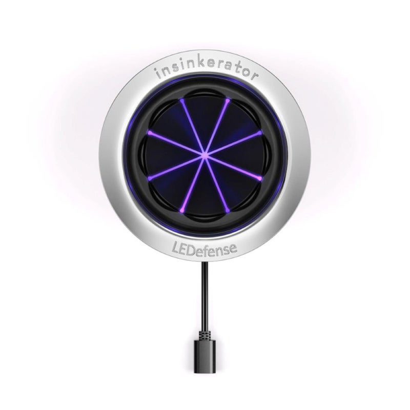 INSINKERATOR LEDefense Garbage Disposal Flange, Antimicrobial LED Accessory for INSINKERATOR Garbage Disposals, FLG-SS-LED - Image 1