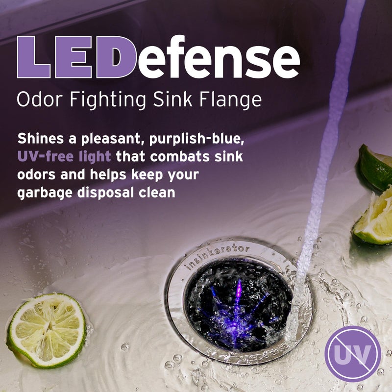 INSINKERATOR LEDefense Garbage Disposal Flange, Antimicrobial LED Accessory for INSINKERATOR Garbage Disposals, FLG-SS-LED - Image 2