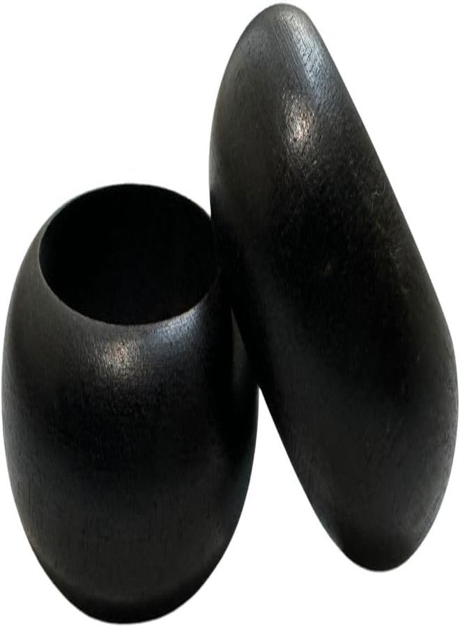 SHAFA IMPEX Handmade Wooden Napkin Ring Made by Artisan Beautifully Crafted and Designed in India Black Set of 12 (BH) - Image 2