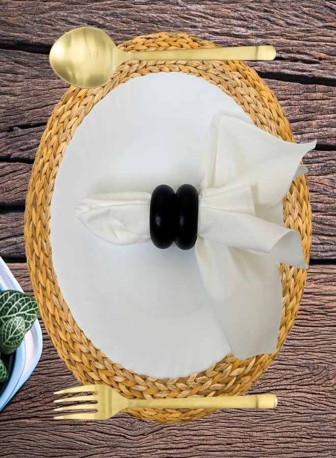 SHAFA IMPEX Handmade Wooden Napkin Ring Made by Artisan Beautifully Crafted and Designed in India Black Set of 12 (BH) - Image 3