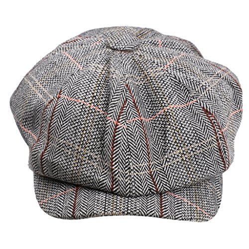 DAONPHARI Newsboy Golf Flat Gatsby Tweed Sun Hat Country Beret Baker Cap Grey - Image 1