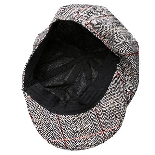 DAONPHARI Newsboy Golf Flat Gatsby Tweed Sun Hat Country Beret Baker Cap Grey - Image 5