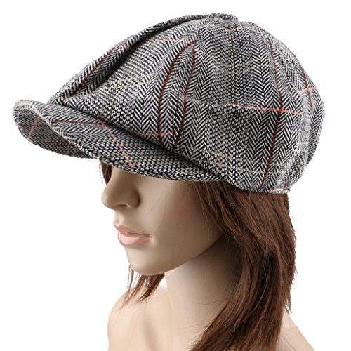 DAONPHARI Newsboy Golf Flat Gatsby Tweed Sun Hat Country Beret Baker Cap Grey - Image 3