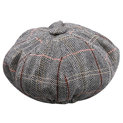 DAONPHARI Newsboy Golf Flat Gatsby Tweed Sun Hat Country Beret Baker Cap Grey - Image 4