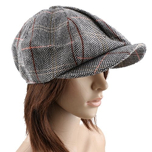 DAONPHARI Newsboy Golf Flat Gatsby Tweed Sun Hat Country Beret Baker Cap Grey - Image 2