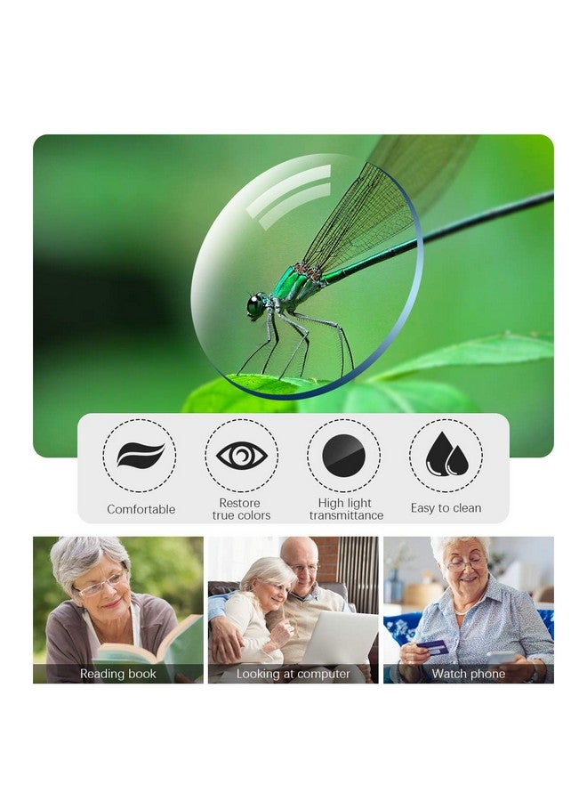 YIMI Rimless Progressive Multifocus Reading Glasses Blue Light Blocking No Line Multifocal Computer Readers For Women Men Unisex Rectangular Eyewear Titanium Lightweight Magnification Presbyopia Eyeglasses - Image 4