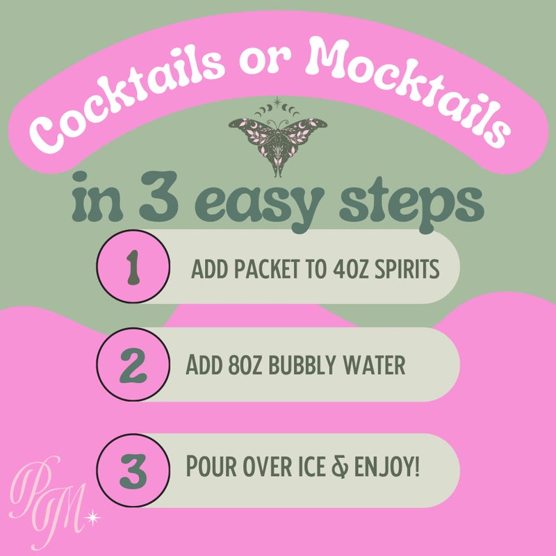 Practical Magic Cocktail Mixers Variety Pack, Makes 16 Cocktails or Mocktails Non-Alcoholic Drinks, Includes 8 packets that make 2 Craft Mix Margaritas & Martinis each - Image 3