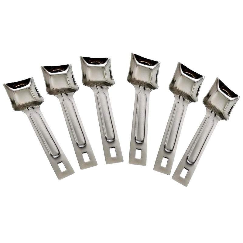 Dynore Stainless Steel Set of 6 Canister Spoons for Home and Kitchen 13.5x3 cm 130 gram - Image 3