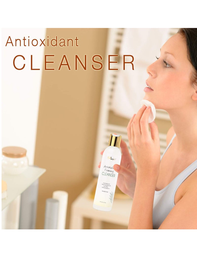 Deluvia Antioxidant Foaming Daily Facial Cleanser & Face Wash, Hydrating Gentle Face Cleanser for Sensitive & Dry Skin, Moisturizing Face Wash for Women & Men, Face Wash for Teens & Kids. (8 fl oz) - Image 2