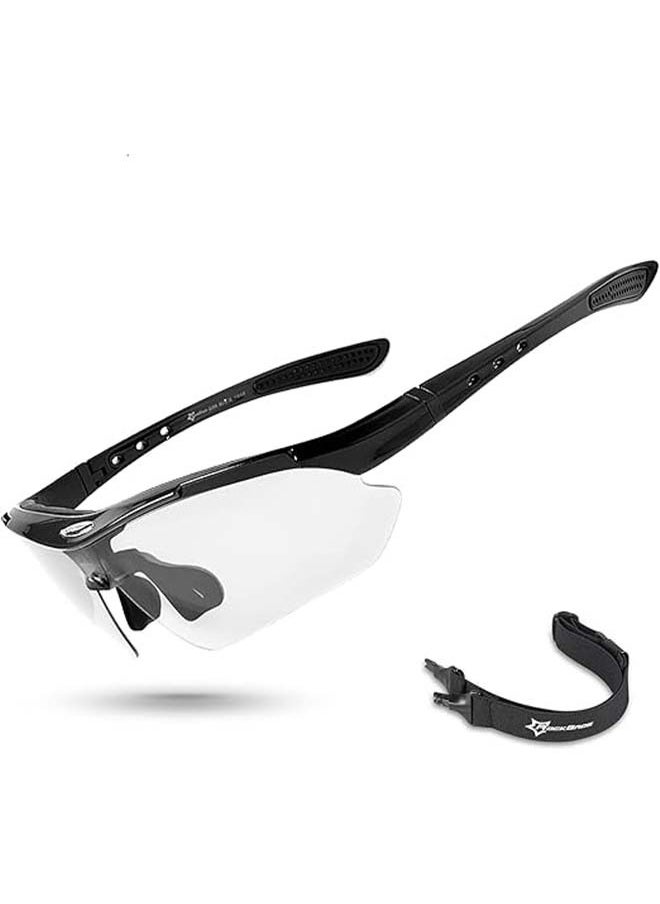 Rockbros Photochromic Sports Sunglasses Mens Pickleball Glasses Cycling Glasses Mtb Sunglasses, With Removable Elasctic Band  - Image 1