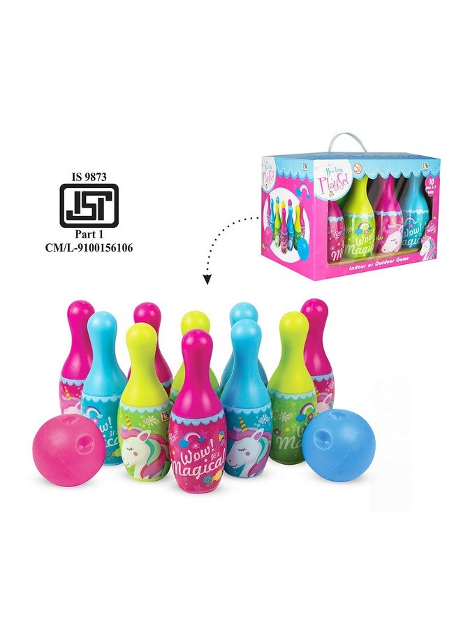 itoys Unicorn Bowling Game for Kids 10 Pin 2 Balls Bowling Set for Kids - Image 2