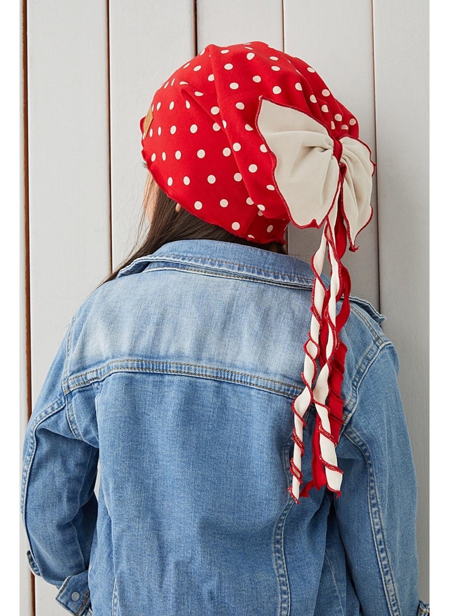 Babygiz - Red White Kids Baby Beanie Neck Collar Set Soft 100% Cotton Combed Cotton Elite Series - Image 1