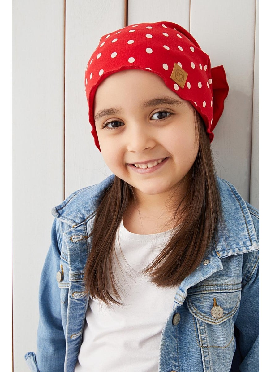 Babygiz - Red White Kids Baby Beanie Neck Collar Set Soft 100% Cotton Combed Cotton Elite Series - Image 1