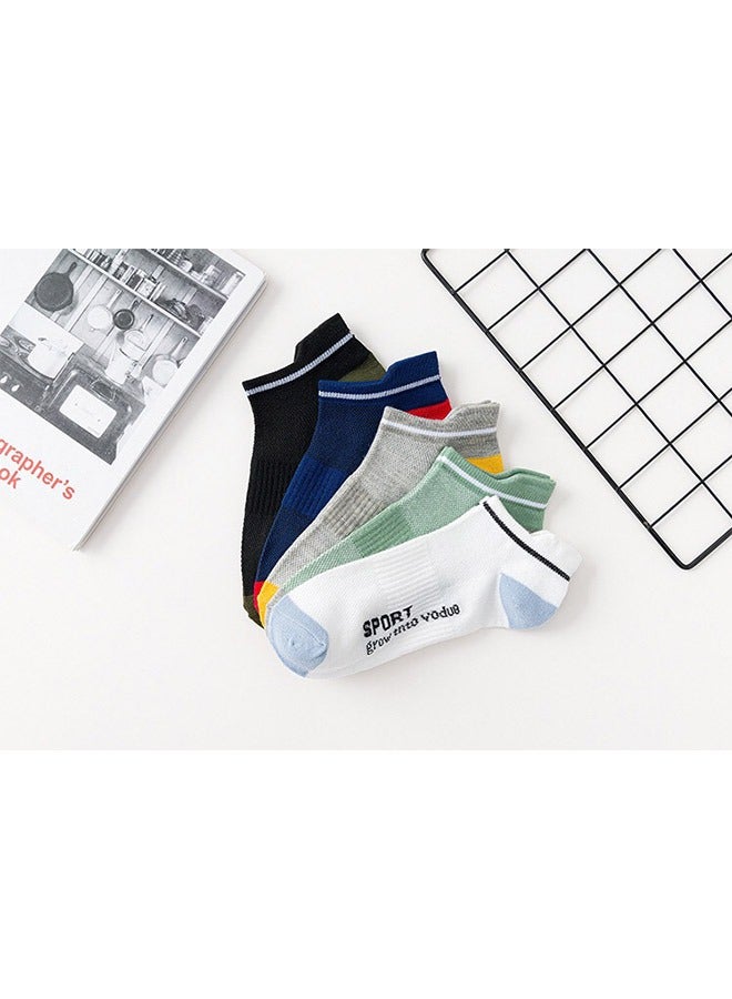 حزمة من 5 أزواج من جوارب الكاحل متعددة الألوان - Image 3