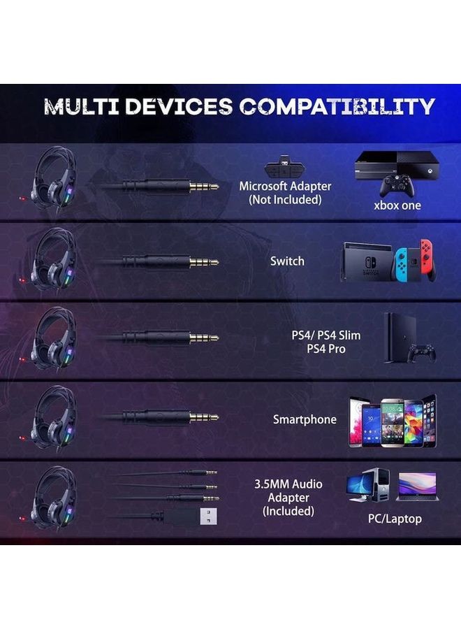 NIBEMINENT K16 Professional Wired Gaming Headset With Mic For PS4/PS5/XOne/XSeries/NSwitch/PC black - Image 5