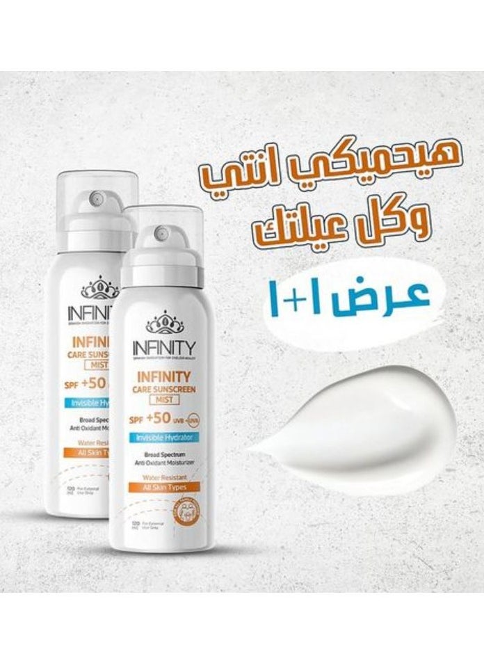 Infinity Infinity Care Sunscreen +50 Mist 120+120ml (2Pieces)  - Image 2