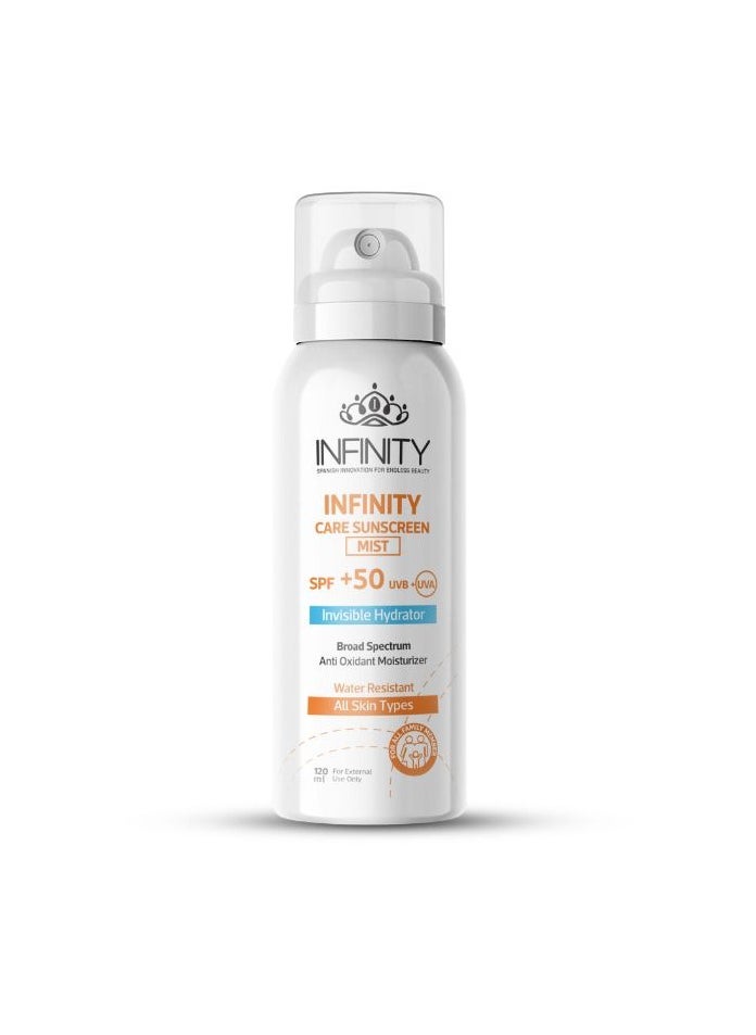 Infinity Infinity Care Sunscreen +50 Mist 120+120ml (2Pieces)  - Image 3