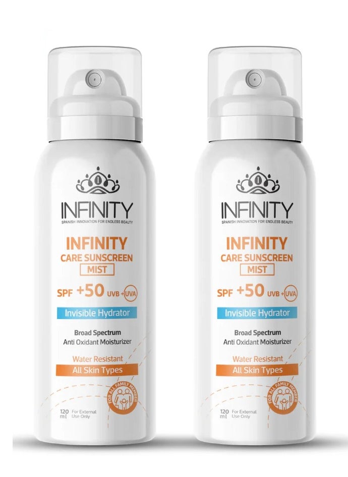 Infinity Infinity Care Sunscreen +50 Mist 120+120ml (2Pieces)  - Image 1