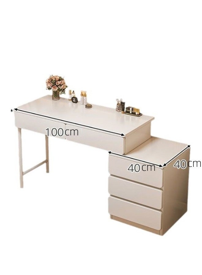 JCB CHIC Makeup Vanity Table, Dressing Table With Retractable Side Cabinets ,5 Drawers Makeup Storage Cabinet Large Vanity Tablle for Bedroom(100×40×60CM） - Image 2