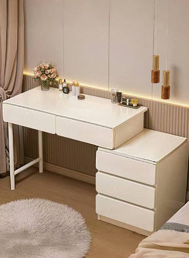 JCB CHIC Makeup Vanity Table, Dressing Table With Retractable Side Cabinets ,5 Drawers Makeup Storage Cabinet Large Vanity Tablle for Bedroom(100×40×60CM） - Image 1