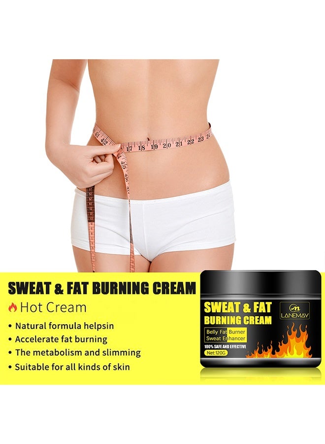 LANEMAY Sweat & Fat Burning Cream, Hot Cream Cellulite and Fat Burner, Sweat Fat Burning Gel, Slimming Waist, Belly and Slimming Cream 120g - Image 5
